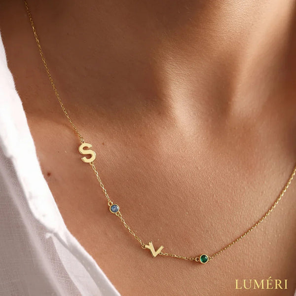 Luméri Element | Stainless Steel 26 English Letter Name Necklace Personalized product photo – LUMÉRI