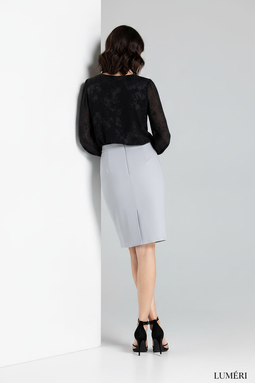 Luméri Studio | Skirt Model grey 3 close-up detail – LUMÉRI