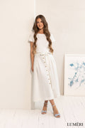 Luméri Studio | Linen Crop Top And Midi Skirt Set product photo – LUMÉRI