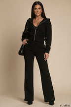Luméri Leisure | Womens Insulated Tracksuit Set Black  – LUMÉRI