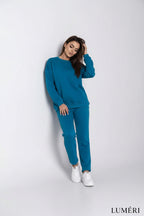 Luméri Leisure | Ladies Insulated Tracksuit Top And Loose Pants Turquoise 1 photo – LUMÉRI