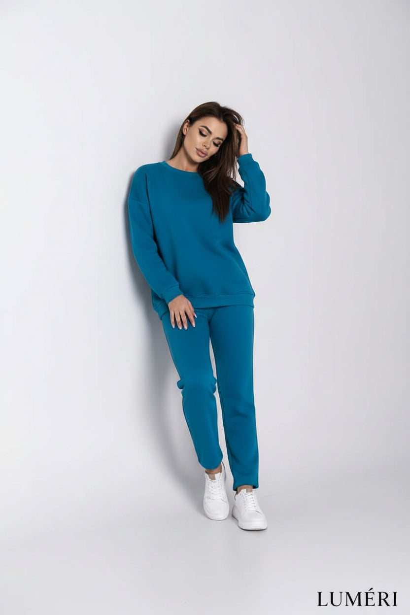 Luméri Leisure | Ladies Insulated Tracksuit Top And Loose Pants Turquoise 1 photo – LUMÉRI