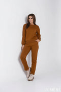 Luméri Leisure | Insulated Tracksuit For Women Sweatshirt And Loose Pants Taba 1 – LUMÉRI
