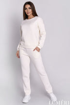 Luméri Leisure | Insulated Tracksuit For Women Sweatshirt And Loose Pants Ecru 4 – LUMÉRI