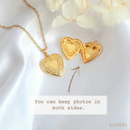 Luméri Bloom | 18 Karats Heart Locket Necklace close-up detail – LUMÉRI