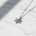 Luméri Bloom | 925 Sterling Silver Snowflake Necklace With White Stone – LUMÉRI luxury jewelry