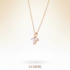Luméri Bloom | 24 Karats Cz Dainty Flower Petals Pendant Necklace – LUMÉRI luxury jewelry