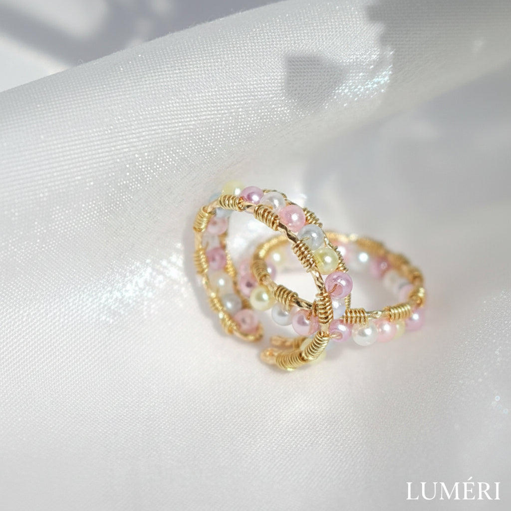 Luméri Essence | 18 Karat Pastel Rainbow Hand Wired Band Ring – LUMÉRI luxury jewelry