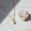 Luméri Bloom | 24 Karats Dainty Cannabis Leaf Necklace product photo – LUMÉRI
