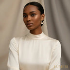 Luméri Essence | Asymmetric Plaid Enamel Gold Tone Women Modern Stylish Jewelry worn on model – LUMÉRI