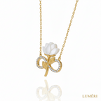 Luméri Aura | 925 Sterling Silver Gold Plated White Rose Infinity Necklace Zircon – LUMÉRI luxury jewelry