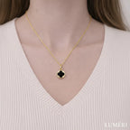 Luméri Bloom | Stainless Steel Black Clover Gold Necklace – LUMÉRI luxury jewelry