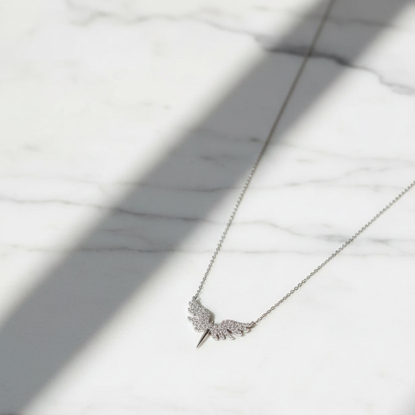 Luméri Aura | 925 Sterling Silver Archangel Michael With White Stone product photo – LUMÉRI