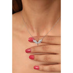 Luméri Aura | 925 Sterling Silver Archangel Michael With White Stone worn on model – LUMÉRI