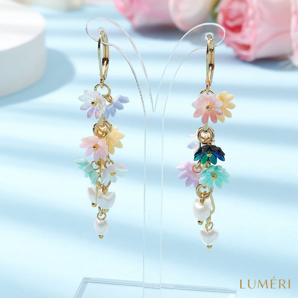 Luméri Essence | 24k Gold Earrings With Floral Design Handmade – LUMÉRI luxury jewelry