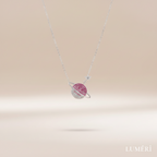 Luméri Bloom | 925 Sterling Silver Planet Necklace With Gradient Red Stone – LUMÉRI luxury jewelry