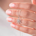 Luméri Bloom | 925 Sterling Silver Snowflake Necklace With White Stone product photo – LUMÉRI