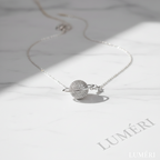Luméri Bloom | 925 Sterling Silver Saturn Planet Necklace With White Zircon Stone – LUMÉRI luxury jewelry