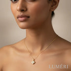 Luméri Bloom | Stainless Steel Crystal Clover Necklace For Women worn on model – LUMÉRI