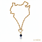 Luméri Aura | Natural Stone Front Lock Chain Necklace Elegant Minimal Jewelry product photo – LUMÉRI