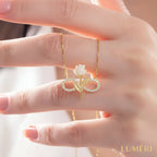 Luméri Aura | 925 Sterling Silver Gold Plated White Rose Infinity Necklace Zircon product photo – LUMÉRI