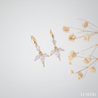 Luméri Bloom | 24 Karats Cubic Zirconia Flower Petals Hook Earrings – LUMÉRI luxury jewelry