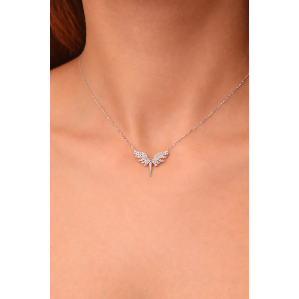 Luméri Aura | 925 Sterling Silver Archangel Michael With White Stone – LUMÉRI luxury jewelry