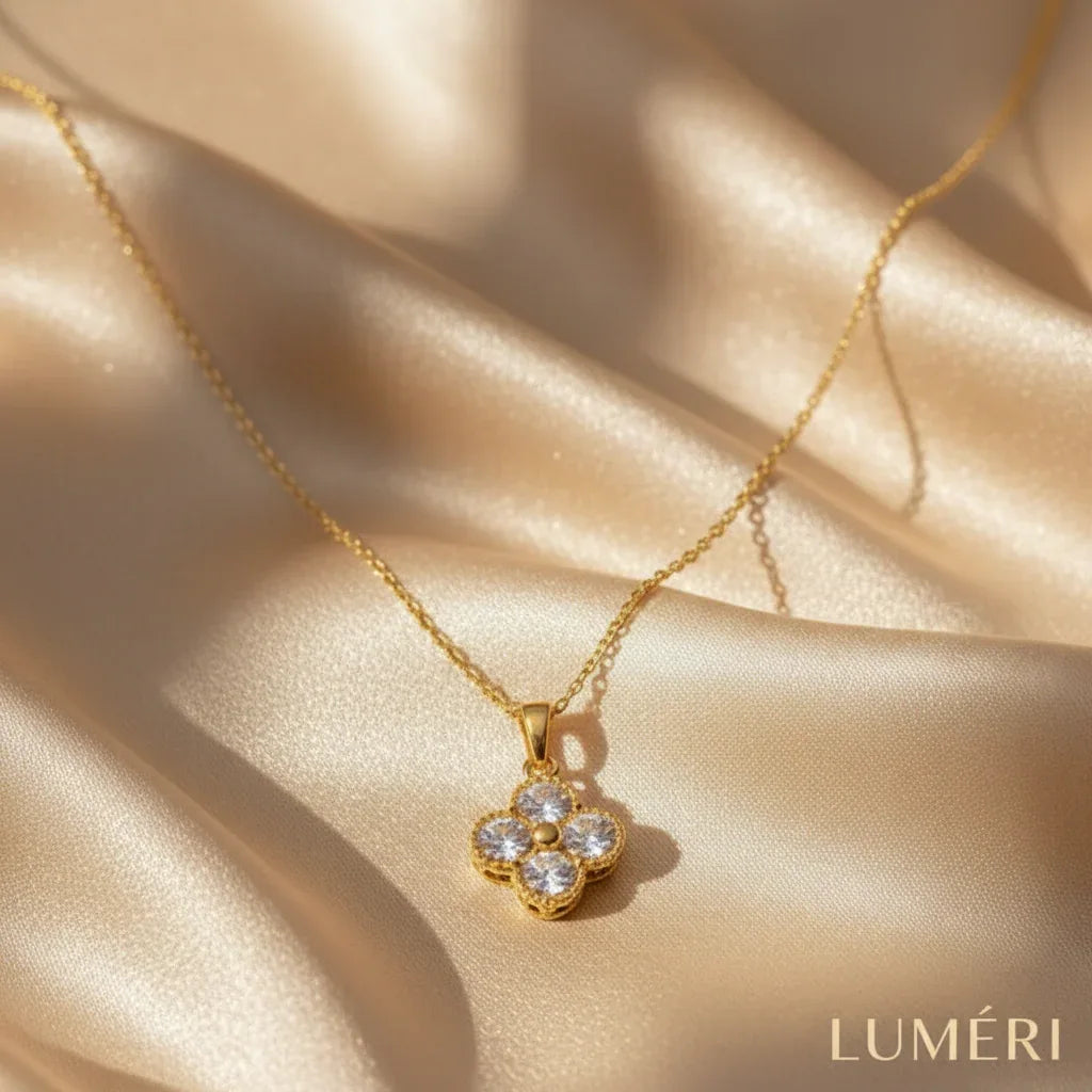Luméri Bloom | Stainless Steel Crystal Clover Necklace For Women – LUMÉRI luxury jewelry