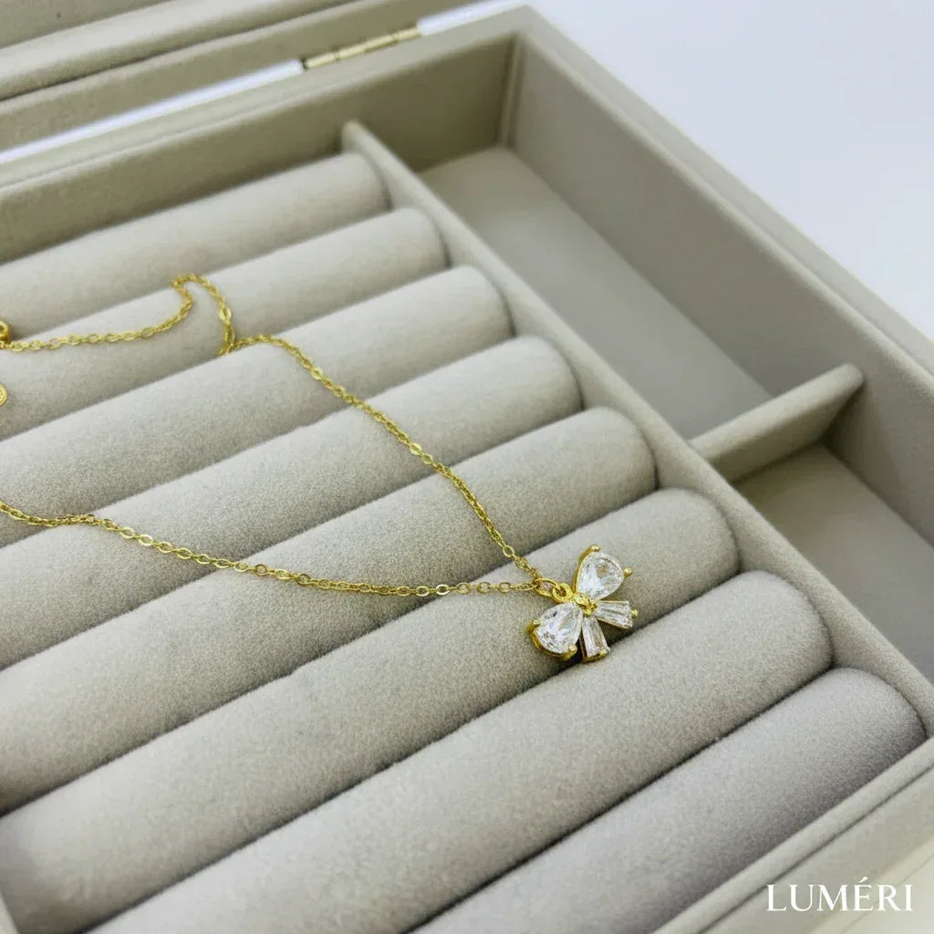 Luméri Aura | Stainless Steel Zircon Bow Necklace For Women – LUMÉRI luxury jewelry