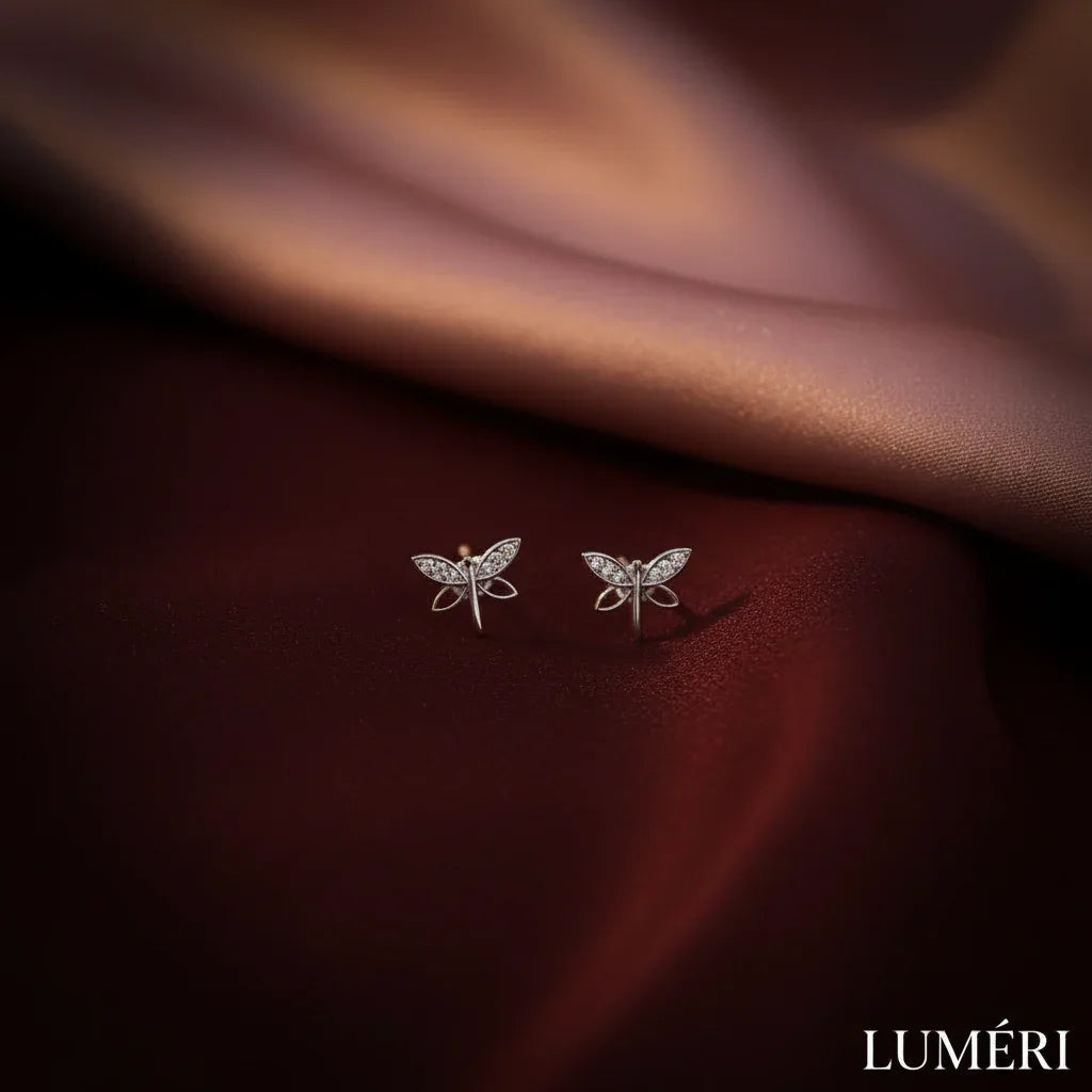 Luméri Bloom | 925 Sterling Silver Dragonfly Earrings With White Zircon For Women – LUMÉRI luxury jewelry