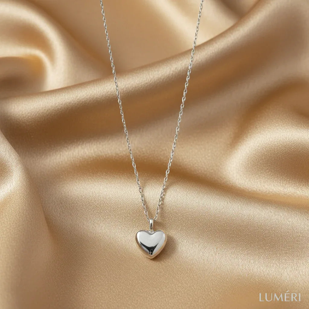 Luméri Bloom | Stainless Steel Silver Heart Necklace For Women – LUMÉRI luxury jewelry