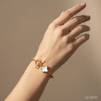 Luméri Bloom | Bloom  Mother of Pearl Clover Bracelet Adjustable Minimal Fashion Jewelry