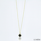 Luméri Bloom | Stainless Steel Black Clover Gold Necklace – LUMÉRI luxury jewelry