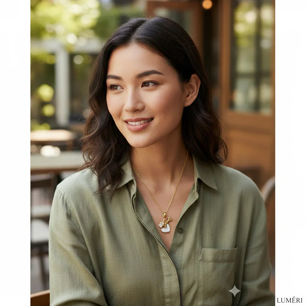 Luméri Luméri Bloom | Bloom  Stainless Steel Heart Paw Necklace for Women - Minimalist elegance for quiet luxury.