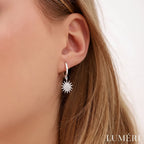 Luméri Aura | Silver Plated Sun Earrings With White Zircon Stone – LUMÉRI luxury jewelry