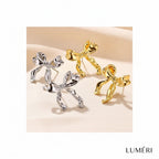 Luméri Essence | Gold Small Bow Drop Earrings For Women Elegant Delicate Jewelry – LUMÉRI luxury jewelry