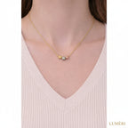 Luméri Essence | Stainless Steel Beaded Necklace For Women worn on model – LUMÉRI
