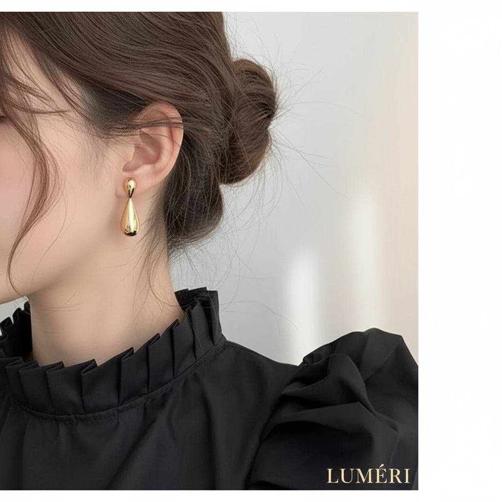 Luméri Solis | Teardrop Earrings For Women Elegant Minimal Classic Jewelry product photo – LUMÉRI
