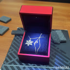 Luméri Aura | 925 Sterling Silver Lotus Camellia With Amethyst Teardrop Stone – LUMÉRI luxury jewelry