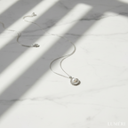 Luméri Bloom | Stainless Steel Silver Oyster Necklace For Women close-up detail – LUMÉRI