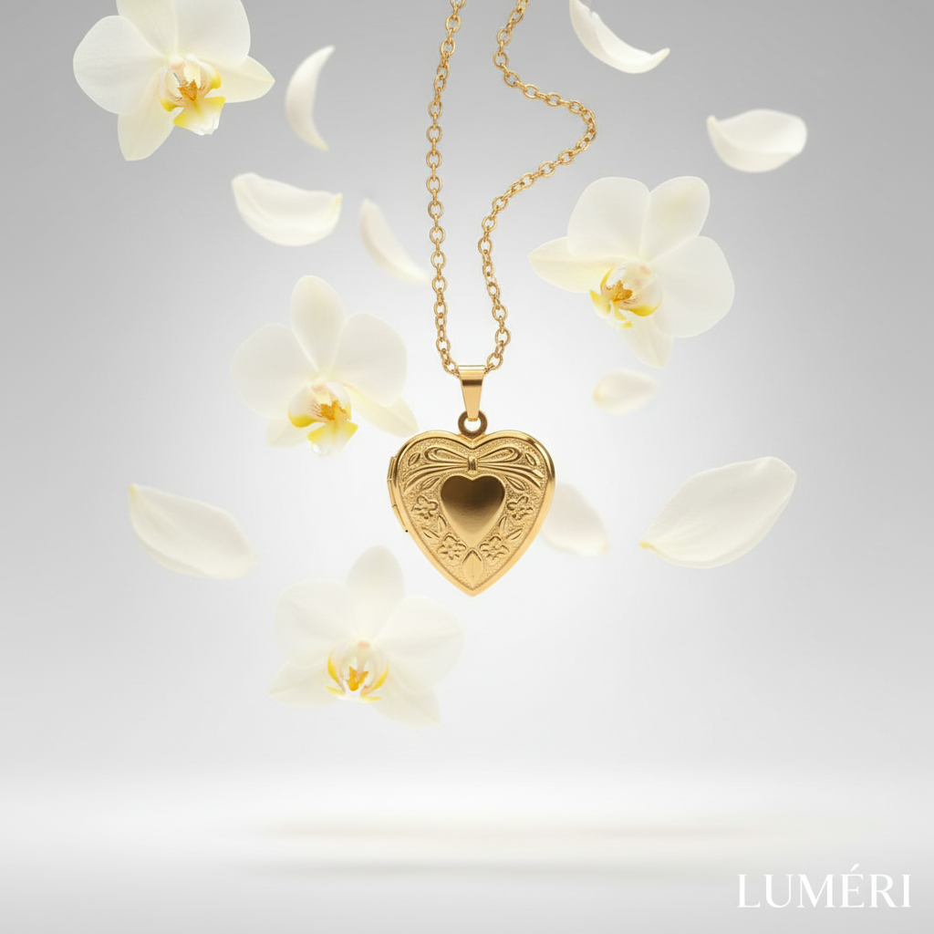 Luméri Bloom | 18 Karats Heart Locket Necklace – LUMÉRI luxury jewelry