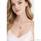 Luméri Essence | 925 Sterling Silver Mixed Necklace Elegant Minimal Silver Jewelry worn on model – LUMÉRI