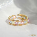 Luméri Essence | 18 Karat Pastel Rainbow Hand Wired Band Ring product photo – LUMÉRI