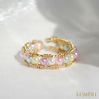 Luméri Essence | 18 Karat Pastel Rainbow Hand Wired Band Ring product photo – LUMÉRI