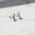 Luméri Aura | Silver Plated Sun Earrings With White Zircon Stone product photo – LUMÉRI