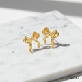 Luméri Essence | Gold Small Bow Drop Earrings For Women Elegant Delicate Jewelry product photo – LUMÉRI