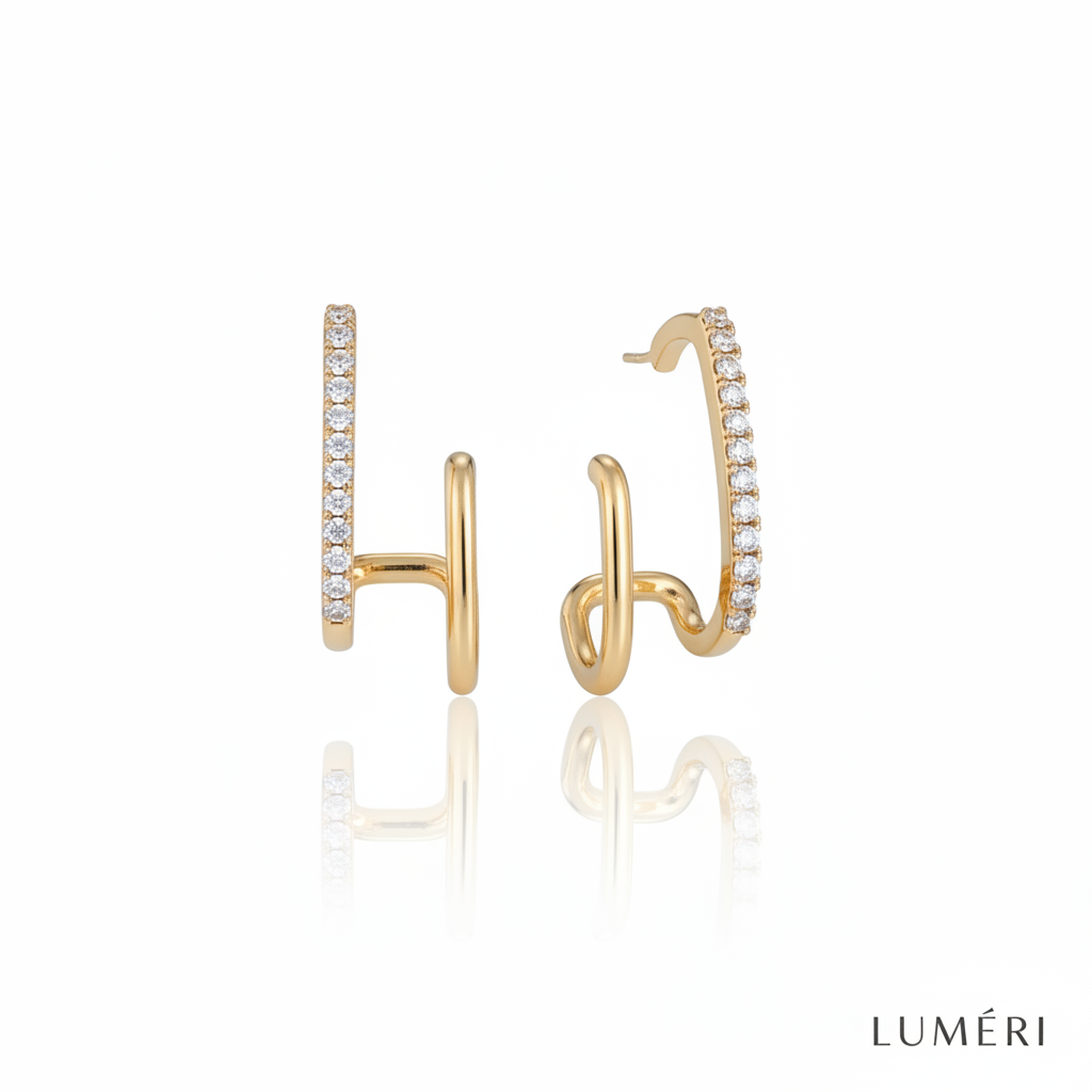 Luméri Aura | Zircon Stud Earrings Women Elegant Sparkling Crystal Everyday Jewelry product photo – LUMÉRI
