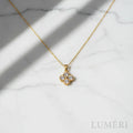 Luméri Bloom | Stainless Steel Crystal Clover Necklace For Women product photo – LUMÉRI