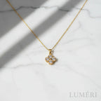 Luméri Bloom | Stainless Steel Crystal Clover Necklace For Women product photo – LUMÉRI