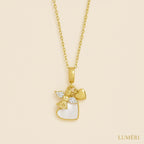 Luméri Luméri Bloom | Bloom  Stainless Steel Heart Paw Necklace for Women - Minimalist elegance for quiet luxury.